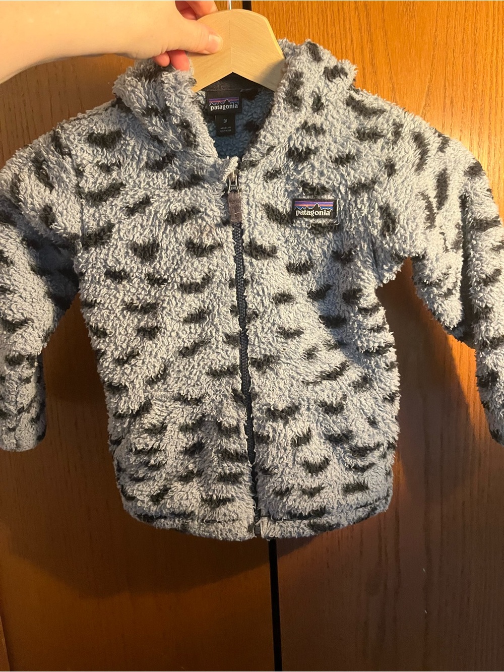 Patagonia Fleece Zip-Up Hoodie with Teddy Bear Ears Size 3T